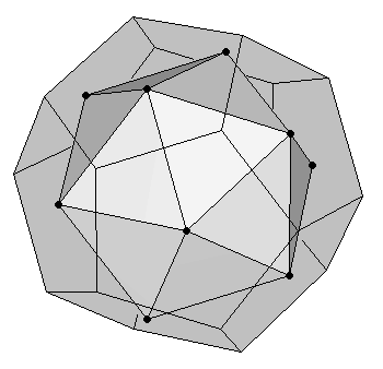 Icosahedron as dual of a dodecahedron