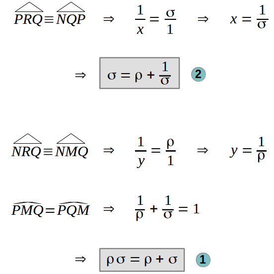 Heptagon diagonal formulas deduction
